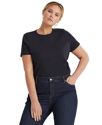 Lauren Ralph Plus Stretch Cotton T-Shirt