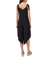 Vince Camuto Women's Solid Tie Shoulder Angled Hem Jumpsuit