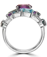 Effy Multi-Gemstone Triple Row Statement Ring (3-3/4 ct. t.w.) in Sterling Silver - Multi