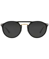 Persol Unisex Polarized Sunglasses, PO3264S 50 - Black Gold