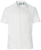 Cubavera Men's Big & Tall Short-Sleeve 4-Pocket 100% Linen Guayabera Shirt