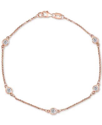 Effy Diamond Bezel Link Bracelet (1/2 ct. t.w.) in 14k Rose Gold