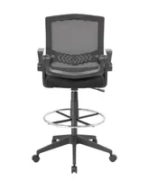 Boss Office Products Mesh Drafting Stool with Flip Arms