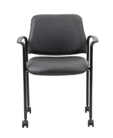 Boss Office Products Square Back Diamond Stacking Chair with Arm