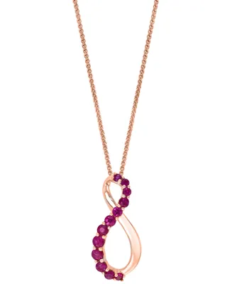 Ruby Infinity 18" Pendant Necklace (3/8 ct. t.w.) in 14k Rose Gold