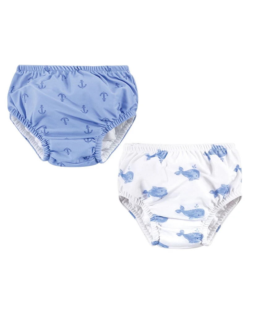 Hudson Baby Boys Swim Diapers, Whale Anchor, Months