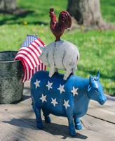 12" Patriotic Stacked Farm Animals Outdoor Garden Statue