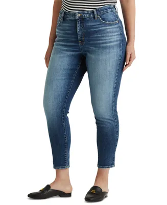 Lauren Ralph Lauren Plus-Size High-Rise Skinny Ankle Jeans