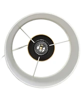 Simple Designs Hammered Metal Organizer Table Lamp with Usb Charging Port and Fabric Shade