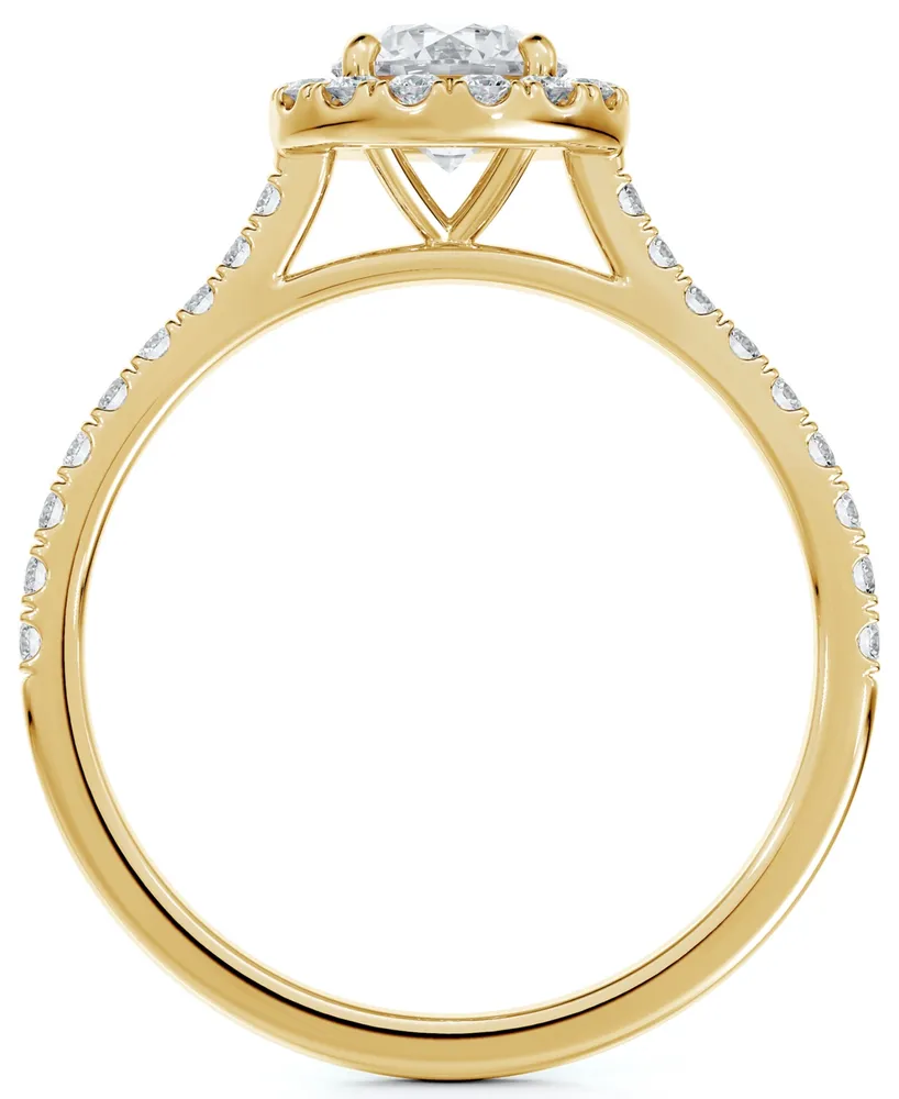 Portfolio by De Beers Forevermark Diamond Halo Pave Band Engagement Ring (1/2 ct. t.w.) in 14k Gold