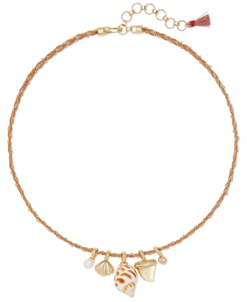 Kendra Scott 14k Gold-Plated Sea-Motif Cord-Wrapped Charm Necklace, 16" + 2" extender