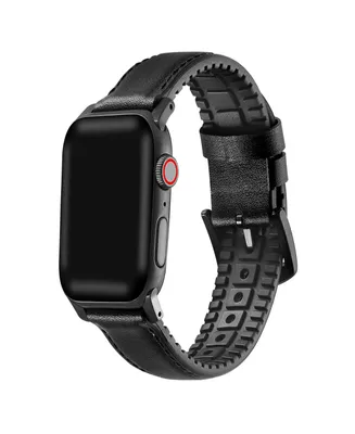 Men's and Women's Genuine Black Leather Band for Apple Watch 42mm
