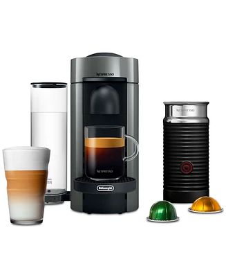 Nespresso Vertuo Plus Coffee and Espresso Machine by De'Longhi with Aeroccino, Grey