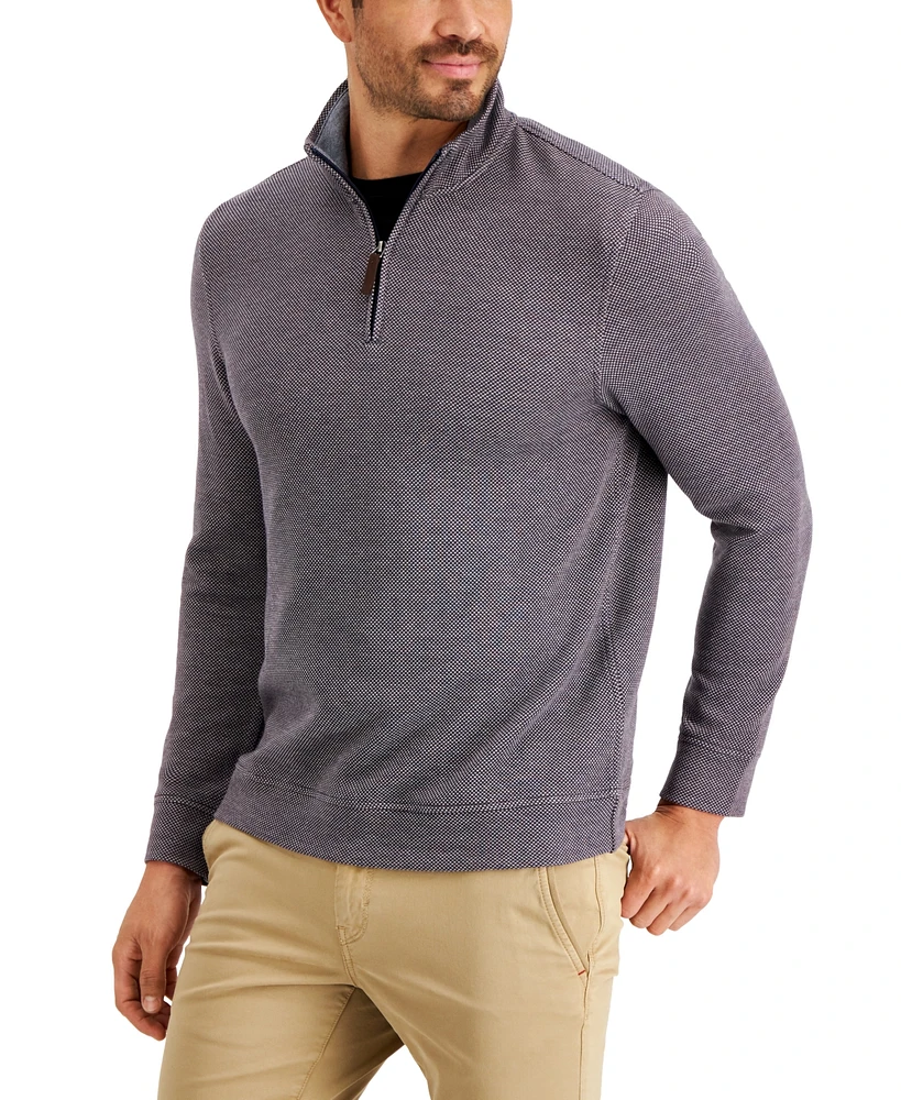 Club Room Men's Birdseye Quarter-Zip Pullover, Created for Macy's