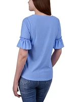 Women's Short Ruffle Sleeve Blouse