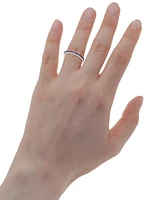 Gemstone Stack Ring Sterling Silver (Available Pink Sapphire and Blue Topaz)