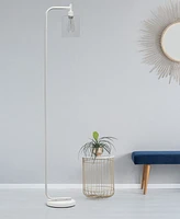 Simple Designs Modern Lantern Floor Lamp with Glass Shade