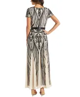 R & M Richards Sequined Belted Dress