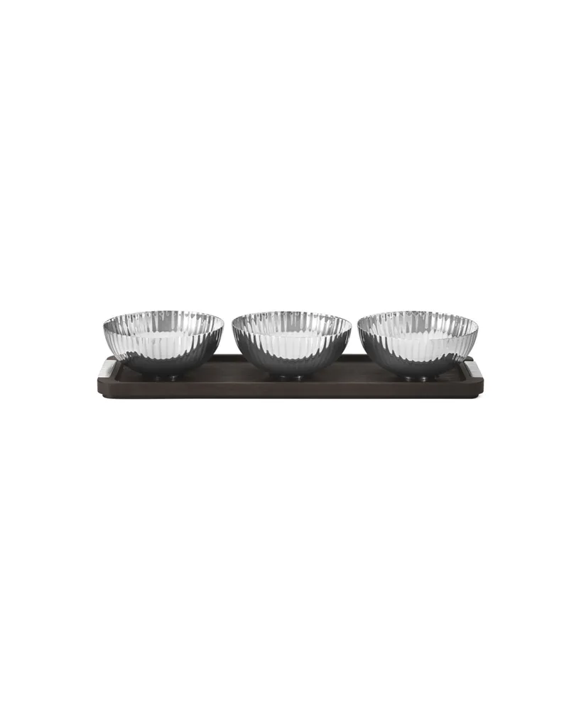 Georg Jensen Bernadotte Bowl and Tray Set, 4 Pieces