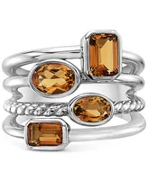 Effy Citrine Multirow Statement Ring (2-1/5 ct. t.w.) in Sterling Silver