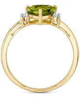 Peridot (5/8 ct. t.w.) & Diamond (1/20 ct. t.w.) Ring in 14k Gold