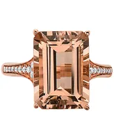 Effy Morganite (7-1/3 ct. t.w.) & Diamond (1/8 ct. t.w.) Ring in 14k Rose Gold