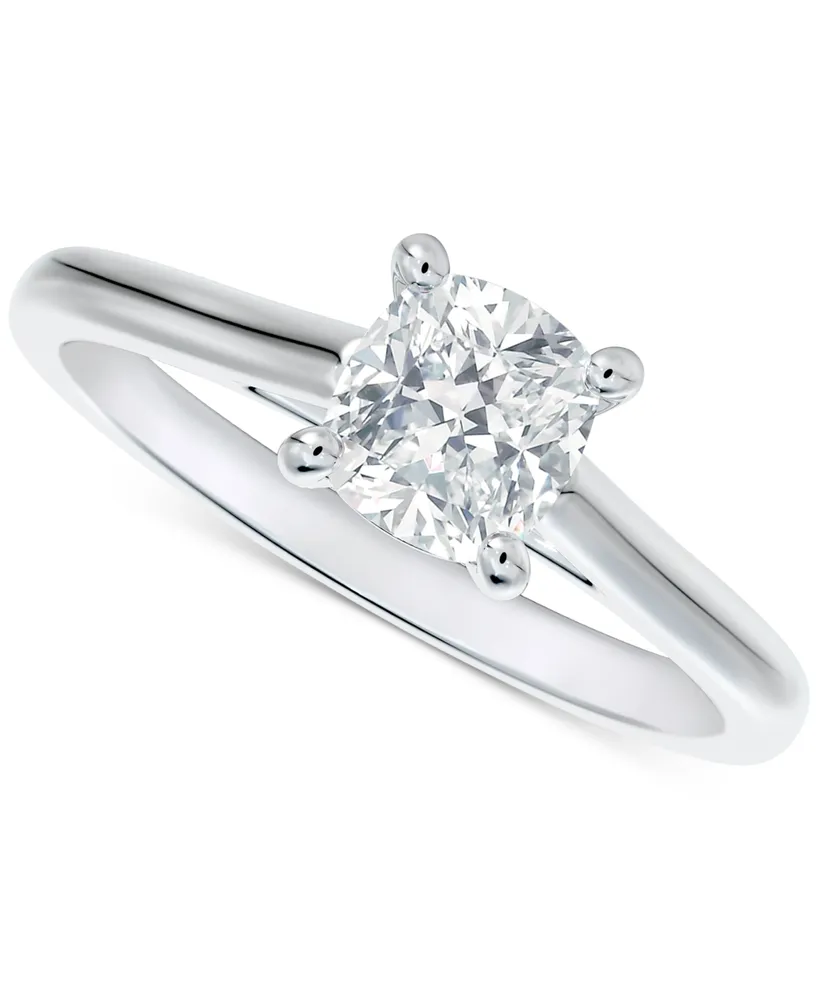 Portfolio by De Beers Forevermark Diamond Cushion-Cut Cathedral Solitaire Engagement Ring (1/2 ct. t.w.) in 14k White Gold