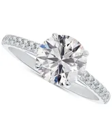 Portfolio by De Beers Forevermark Diamond Solitaire Round-Cut Pave Engagement Ring (/ ct. t.w.) in 14k Gold