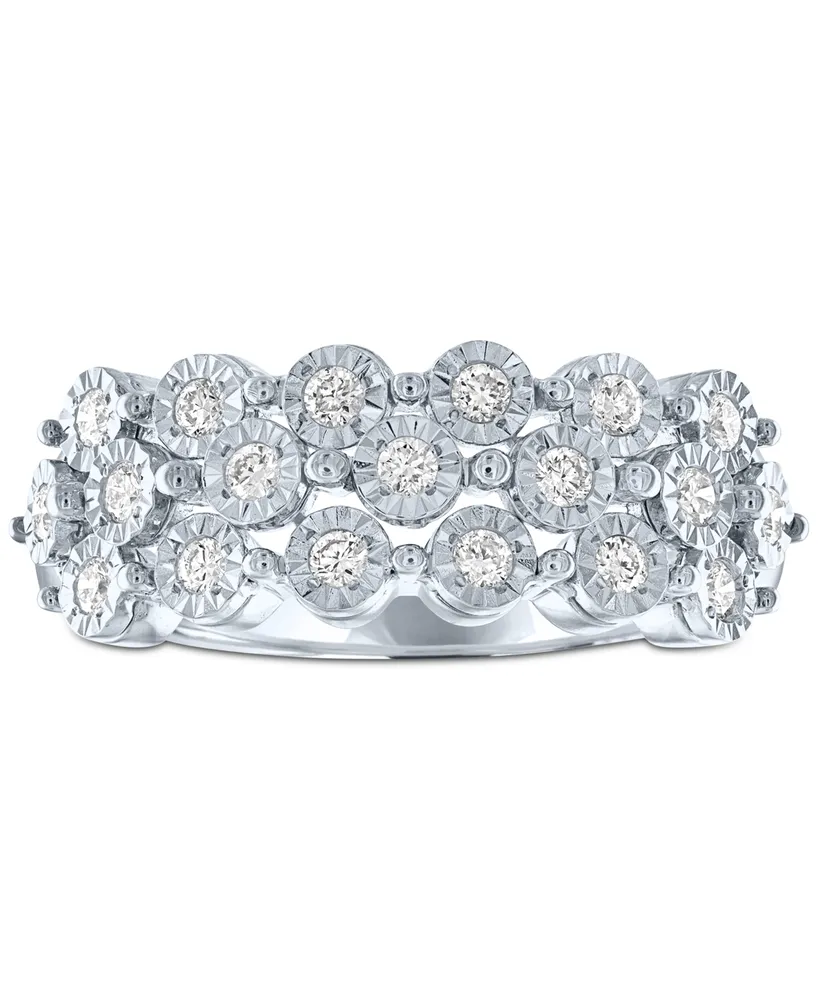 Forever Grown Diamonds Lab-Created Diamond Cluster Ring (1/2 ct. t.w.) in Sterling Silver