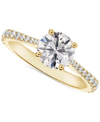 Portfolio by De Beers Forevermark Diamond Round-Cut Solitaire Tapered Pave Engagement Ring (1-1/10 ct. t.w.) in 14k Gold