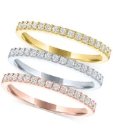 Forever Grown Diamonds 3-Pc. Set Lab-Created Diamond Stacking Rings (1/2 ct. t.w.) in Sterling Silver, 14k Gold