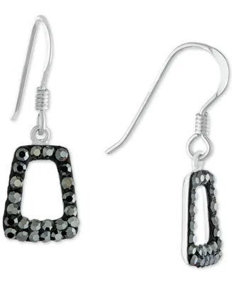 Giani Bernini Gray Crystal Geometric Drop Earrings in Sterling Silver, Created for Macy's