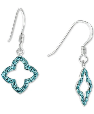 Giani Bernini Crystal Quatrefoil Drop Earrings Sterling Silver, Created for Macy's