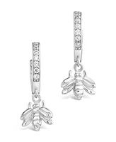 Women's Cubic Zirconia Bee Micro Hoop Earrings