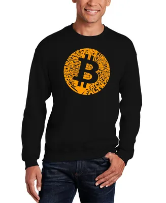 La Pop Art Men's Bitcoin Word Crew Sweatshirt