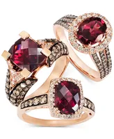 Le Vian Creme Brulee Raspberry Rhodolite (2-1/3 ct. t.w.) & Diamond (3/8 Ring 14k Rose Gold