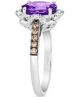 Le Vian Amethyst (3 ct. t.w.) & Diamond (3/8 Ring 14k White Gold (Also Blue Topaz Citrine)