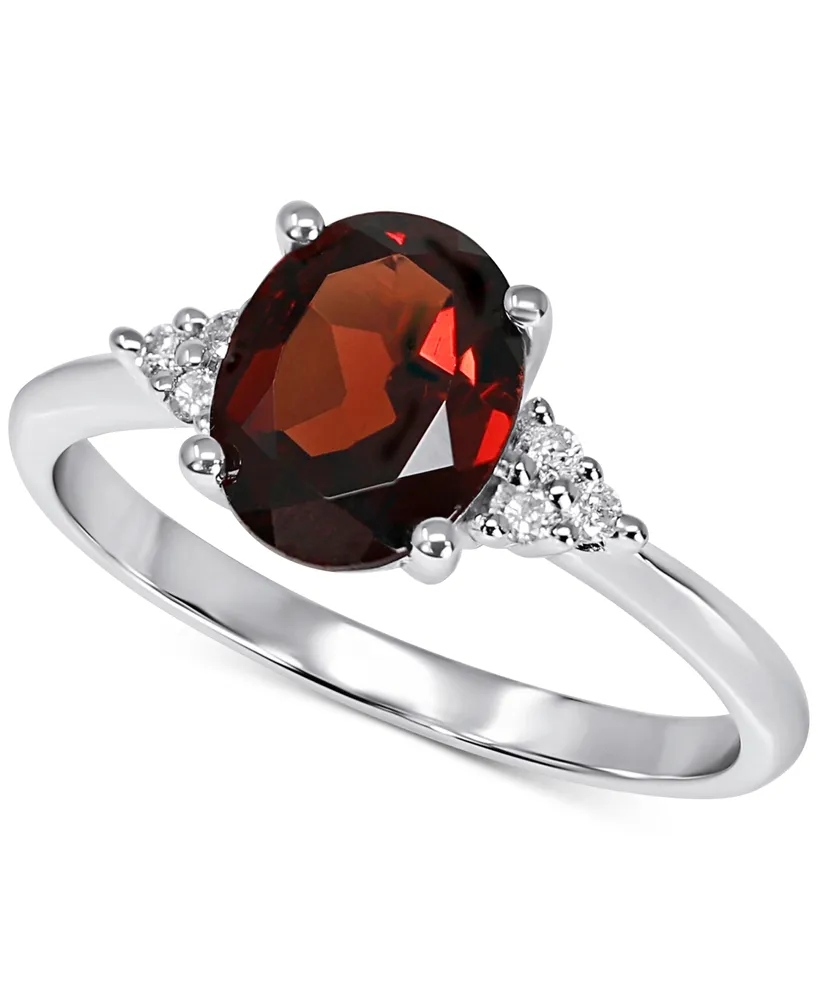 Rhodolite Garnet (3 ct. t.w.) & Diamond (1/20 ct. t.w.) Ring in 14k White Gold