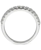 Diamond Double Row Band Ring (1 ct. t.w.) in 14k White Gold