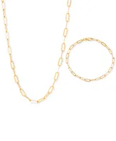 Giani Bernini 2-Pc. Set Paperclip Link Chain Necklace & Matching Bracelet, Created for Macy's