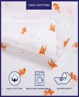 Goldfish Bright Cotton Percale Sheet Set, Twin