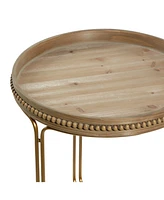 Wood Contemporary Accent Table Set, 2 Piece