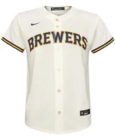 Big Boys and Girls Cream Milwaukee Brewers Home Replica Team Jersey