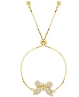 Cubic Zirconia Pave Butterfly Bolo Bracelet