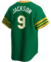 Men's Reggie Jackson Kelly Green Oakland Athletics Road Cooperstown Collection Player Jersey