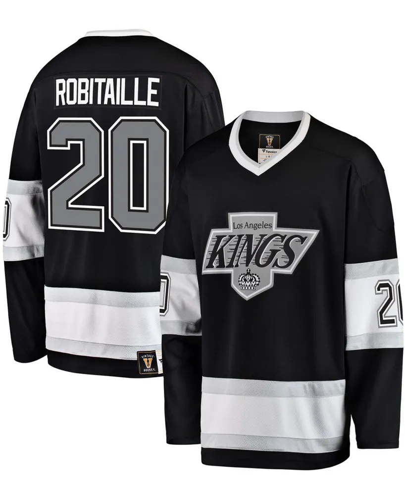 Men's Los Angeles Kings Luc Robitaille '47 Black Retired Player Name &  Number Lacer Pullover Hoodie