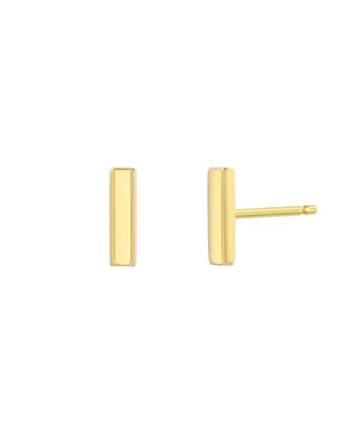 Gold Bar 14K Yellow Gold Stud Earrings