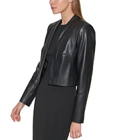 Calvin Klein Women's Faux-Leather Shrug