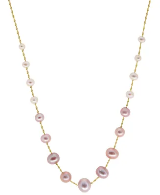 Effy Multicolor Cultured Freshwater Pearl (4-8-1/2mm) 18" Statement Necklace in 14k Gold