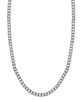 And Now This Curb Chain Necklace, Gold Plate and Silver Plate 24" - Silver